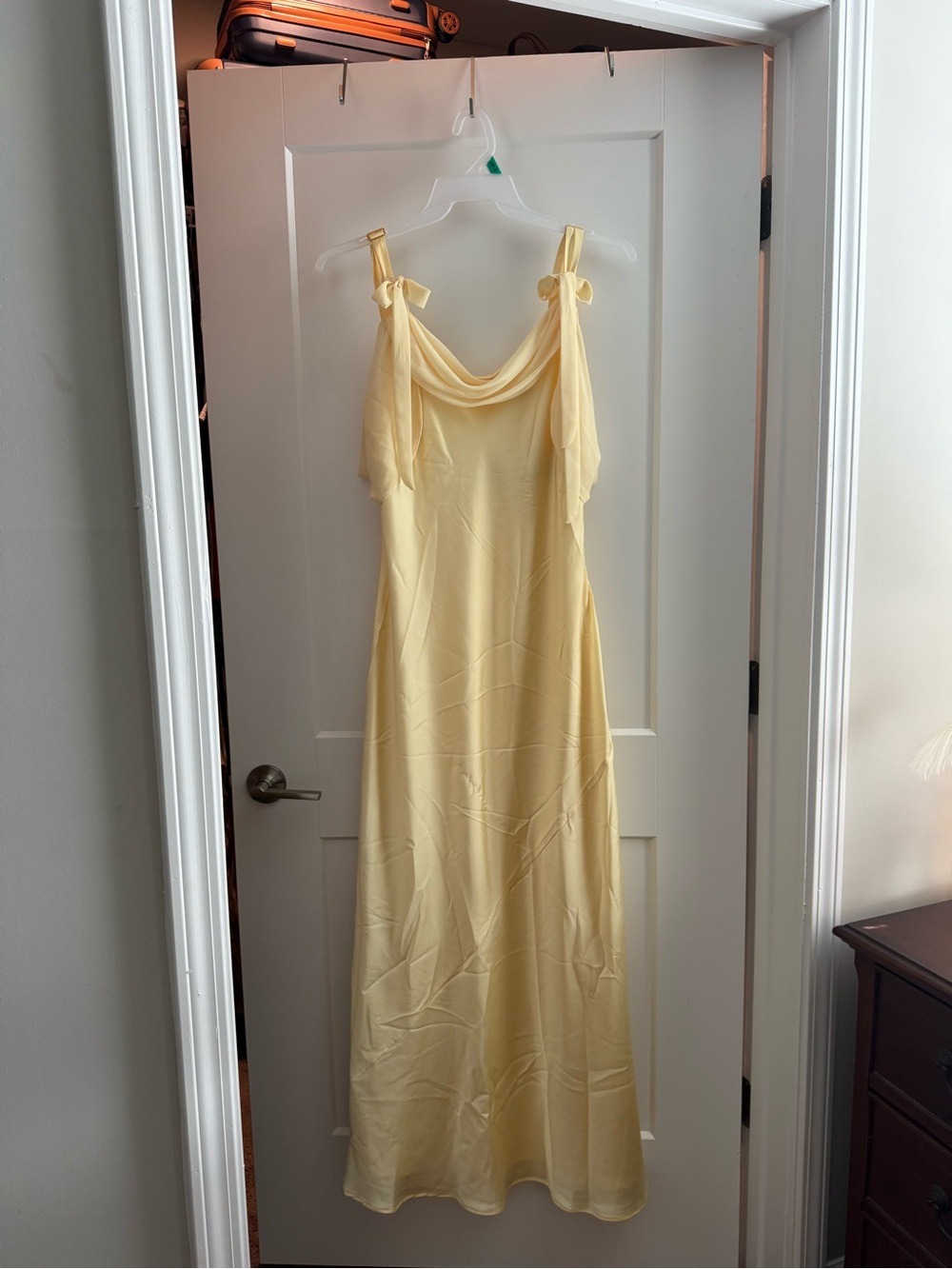 Show Me Your MuMu Pale Yellow Tie-Shoulder Maxi Slip Dress